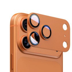 Full Premium Titanium Alloy HD Tempered Glass Camera Lens Protector for iPhone 17 Pro Max (Orange)