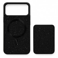 Sparkling Diamond Rhinestone Magnetic Magsafe Phone Case with Magsafe Wallet  for Apple iPhone 17 Pro (Black) Sparkling Diamond Rhinestone Magnetic Magsafe Phone Case with Magsafe Wallet  for Apple iPhone 17 Pro (Black)