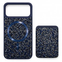 Sparkling Diamond Rhinestone Magnetic Magsafe Phone Case with Magsafe Wallet  for Apple iPhone 17 Pro Max (Blue) Sparkling Diamond Rhinestone Magnetic Magsafe Phone Case with Magsafe Wallet  for Apple iPhone 17 Pro Max (Blue)