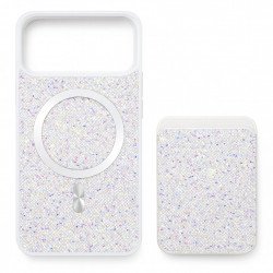 Sparkling Diamond Rhinestone Magnetic Magsafe Phone Case with Magsafe Wallet  for Apple iPhone 17 Pro Max (White) Sparkling Diamond Rhinestone Magnetic Magsafe Phone Case with Magsafe Wallet  for Apple iPhone 17 Pro Max (White)