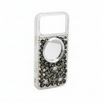 Wholesale Glitter Rhinestone Diamond Fashion Mirror Jewel Phone Case for Apple iPhone 17 Pro Max (Black)