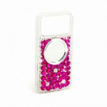 Wholesale Glitter Rhinestone Diamond Fashion Mirror Jewel Phone Case for Apple iPhone 17 Pro (Hot Pink)