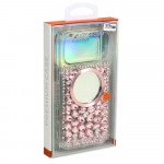 Wholesale Glitter Rhinestone Diamond Fashion Mirror Jewel Phone Case for Apple iPhone 17 Pro Max (Pink)