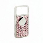 Wholesale Glitter Rhinestone Diamond Fashion Mirror Jewel Phone Case for Apple iPhone 17 Pro Max (Pink)
