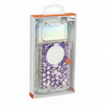 Wholesale Glitter Rhinestone Diamond Fashion Mirror Jewel Phone Case for Apple iPhone 17 Pro (Purple)