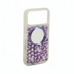 Glitter Rhinestone Diamond Fashion Mirror Jewel Phone Case for Apple iPhone 17 Pro (Purple) Glitter Rhinestone Diamond Fashion Mirror Jewel Phone Case for Apple iPhone 17 Pro (Purple)