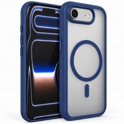 Matte Translucent Magnetic MagSafe Case for Apple iPhone 17e / 16e (Blue)
