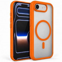 Matte Translucent Magnetic MagSafe Case for Apple iPhone 17e / 16e (Orange)