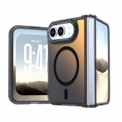 2 Tone Holographic Gradient MagSafe Compatible Foldable Phone Case for Apple iPhone Duo (Black)