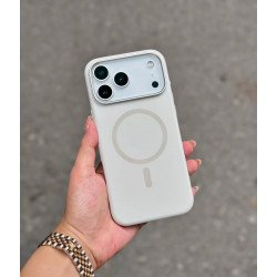 Magnetic MagSafe-Compatible Silicone Phone Case with Shockproof, Anti-Scratch Protection for Apple iPhone 18 Pro / 17 Pro (White)