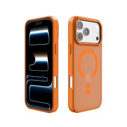 Magnetic Ring Phone Case with Camera Edge Protection – Magsafe Compatible & Durable Design for Apple iPhone 18 Pro Max / 17 Pro Max (Orange)