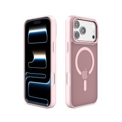 Magnetic Ring Phone Case with Camera Edge Protection – Magsafe Compatible & Durable Design for Apple iPhone 18 Pro / 17 Pro (Pink)