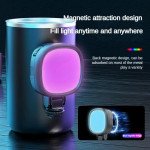 Wholesale RGB Selfie Light with Clip - 3 Lighting Modes & 7 Colors Dimmable LED Video Light with Rechargeable Battery for Universal Cell Phones (Black)
