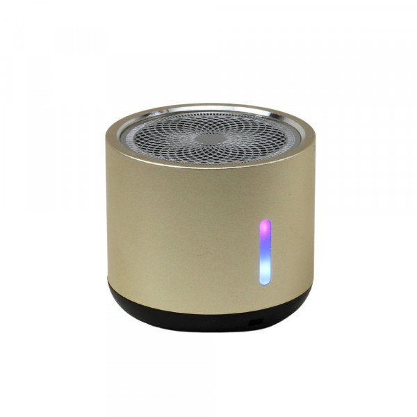 Wholesale Aluminum Mini Cylinder Bluetooth Speaker - High-Volume, Heavy Bass, Portable Design K5 for Universal Cell Phone And Bluetooth Device (Gold)