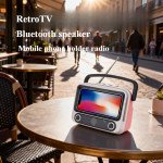 Wholesale Portable TV Phone Holder Design, Radio, Stereo (Display Screen is your Phone) KMTV300S for Universal Cell Phone And Bluetooth Device (Red)