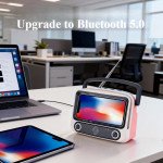 Wholesale Portable TV Phone Holder Design, Radio, Stereo (Display Screen is your Phone) KMTV300S for Universal Cell Phone And Bluetooth Device (Red)