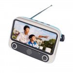 Wholesale Portable TV Phone Holder Design, Radio, Stereo (Display Screen is your Phone) KMTV300S for Universal Cell Phone And Bluetooth Device (Blue)