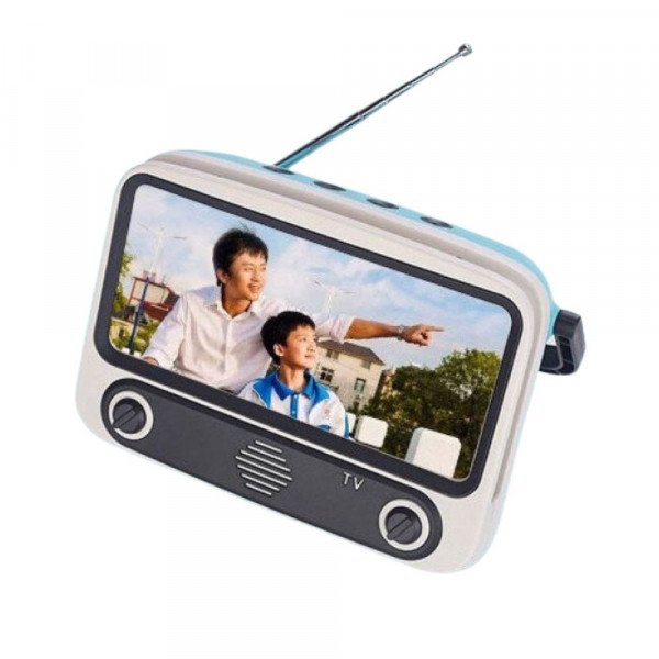 Wholesale Portable TV Phone Holder Design, Radio, Stereo (Display Screen is your Phone) KMTV300S for Universal Cell Phone And Bluetooth Device (Blue)