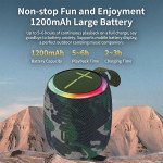 Wholesale Portable Bluetooth Speaker with RGB LED Light - Round Drum Design for Wireless Audio Streaming KMS215 for Universal Cell Phone And Bluetooth Device (Camo)