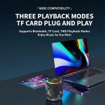 Wholesale Portable Bluetooth Speaker with RGB LED Light - Round Drum Design for Wireless Audio Streaming KMS215 for Universal Cell Phone And Bluetooth Device (Camo)