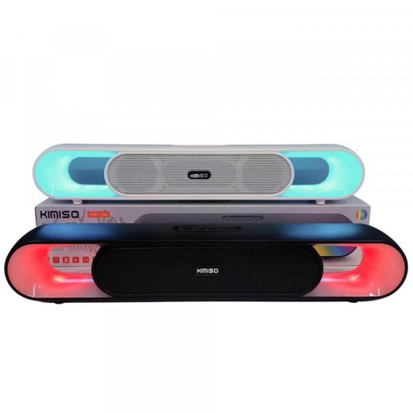 Wholesale Portable Bluetooth Speaker with RGB LED Light Sound Bar - Wireless Audio for Home and Outdoor Entertainment KMS256 for Universal Cell Phone And Bluetooth Device (Black)