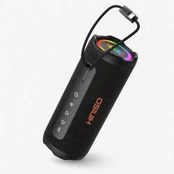 Flashlight 4000 mAh Power Bank Portable Bluetooth Speaker with USB-C / Lighting Carry Strap (Black)