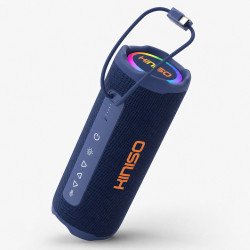 Flashlight 4000 mAh Power Bank Portable Bluetooth Speaker with USB-C / Lighting Carry Strap (Blue)