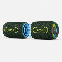 Automatic TWS Magnetic Portable Bluetooth Speaker Set (Green)