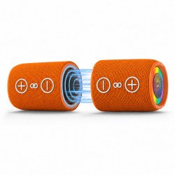 Automatic TWS Magnetic Portable Bluetooth Speaker Set (Orange)