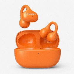 Open-Ear Clip On True Wireless Bluetooth Headphones (Orange)