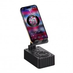 2-in-1 Foldable Bluetooth Speaker with Phone Stand (Black)