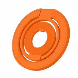 Double-Sided Magnetic MagSafe Ring Phone Holder Foldable WIth Adjustable KIckstand (Orange)