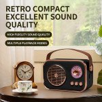Wholesale Retro Portable Bluetooth Speaker with LED Lighting and FM Radio – Loud Sound & Multiple Playback Options M4 (Black)