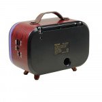 Wholesale Retro Design Bluetooth Speaker with FM Radio, Colorful LED Light & Convenient Carry Handle (Red)