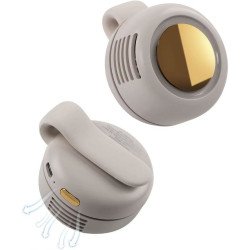 Easy Clip Bladeless Mini Fan for Backpack Belt Waist (Beige)