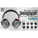 Wholesale Graffiti Art Stereo Wireless Headphones - Comfortable Over-Ear Bluetooth Headset with Cool Design MS701 for Universal Cell Phone And Bluetooth Device (Red)