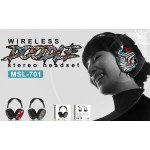 Wholesale Graffiti Art Stereo Wireless Headphones - Comfortable Over-Ear Bluetooth Headset with Cool Design MS701 for Universal Cell Phone And Bluetooth Device (Red)