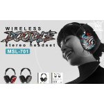 Wholesale Graffiti Art Stereo Wireless Headphones - Comfortable Over-Ear Bluetooth Headset with Cool Design MS701 for Universal Cell Phone And Bluetooth Device (Blue)