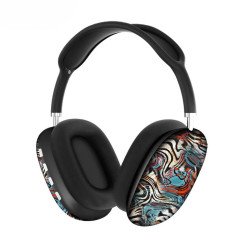 Graffiti Art Stereo Wireless Headphones - Comfortable Over-Ear Bluetooth Headset with Cool Design MS701 for Universal Cell Phone And Bluetooth Device (Blue)