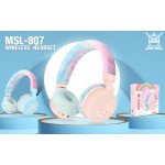 Wholesale Fluffy Over-Ear Bluetooth Headphones with LED Paw Design - Comfortable Skin-Friendly Wear MSL807 for Universal Cell Phone And Bluetooth Device (Pink)
