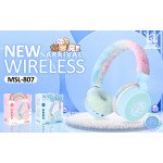 Wholesale Fluffy Over-Ear Bluetooth Headphones with LED Paw Design - Comfortable Skin-Friendly Wear MSL807 for Universal Cell Phone And Bluetooth Device (Blue)