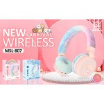 Wholesale Fluffy Over-Ear Bluetooth Headphones with LED Paw Design - Comfortable Skin-Friendly Wear MSL807 for Universal Cell Phone And Bluetooth Device (Pink)