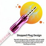 Wholesale Auxiliary Music Cable 3.5mm to 3.5mm Wire Cable with Metallic Head (Hot Pink)