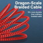 Wholesale Micro 2A USB V8V9 Heavy Duty Braided Cable 3FT (Red)