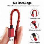 Wholesale Micro 2A USB V8V9 Heavy Duty Braided Cable 3FT (Red)
