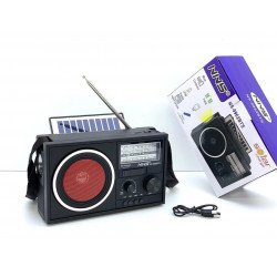 Solar-Powered Bluetooth Speaker with AM/FM Radio, Rechargeable - NS9962 for Universal Cell Phone And Bluetooth Device (Red)