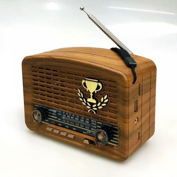 Wholesale Retro Classic Bluetooth Speaker with AM/FM Radio and Multi-Function Design NS3359BT for Universal Cell Phone And Bluetooth Device (Light Brown)