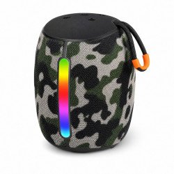 RGB Light Cylinder Design Bluetooth Speaker with Strap (Camo)