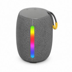RGB Light Cylinder Design Bluetooth Speaker with Strap (Gray)