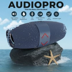 Extreme Pro Drum Design Bluetooth Speaker with LED Lights (Blue)